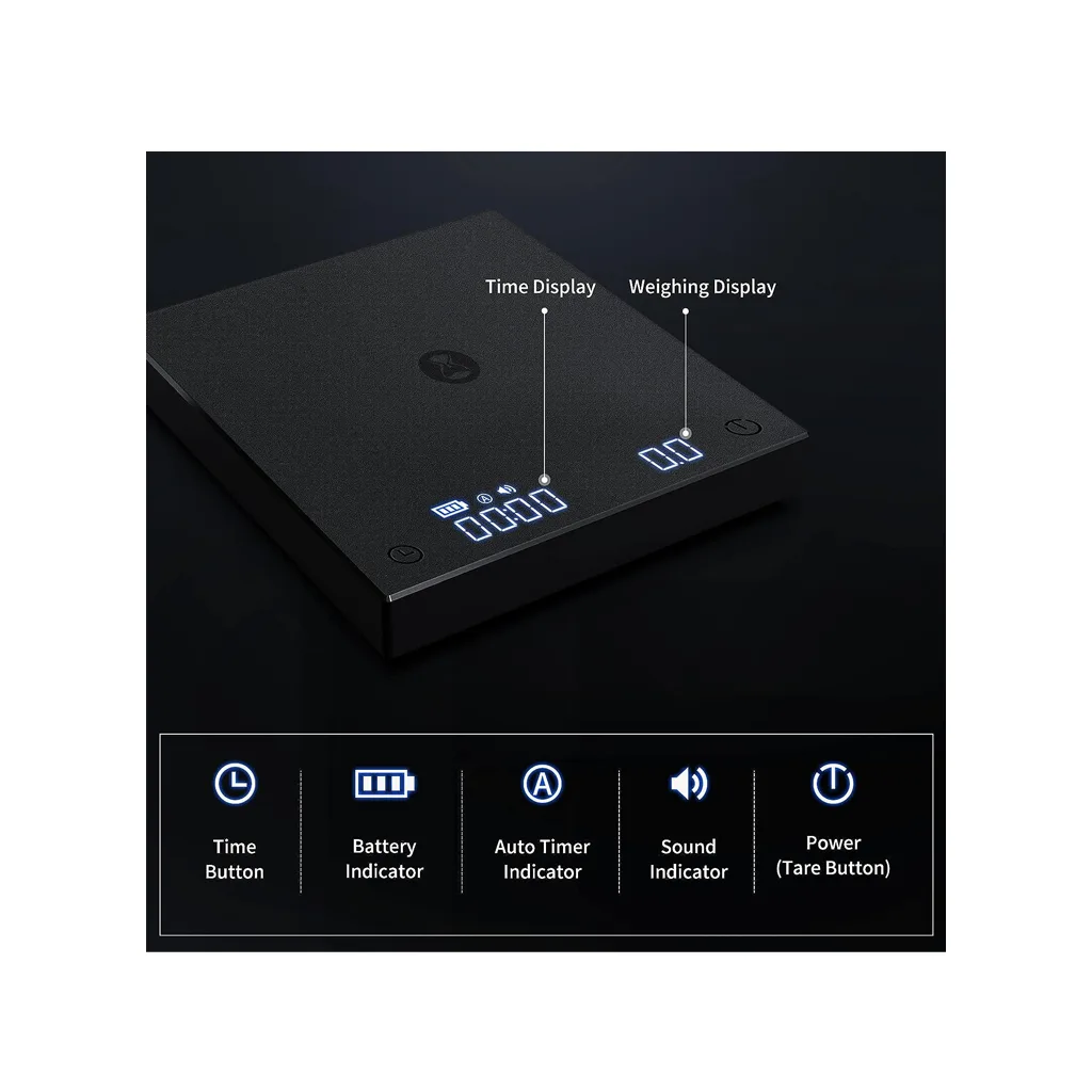 ترازو اسکیل قهوه هوشمند تایم مور مدل Black Mirror Basic Plus